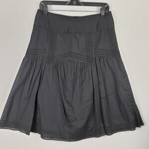 Tribal Size 6 A-Line Knee Length Skirt Black 100% Cotton Elevated Basic Office